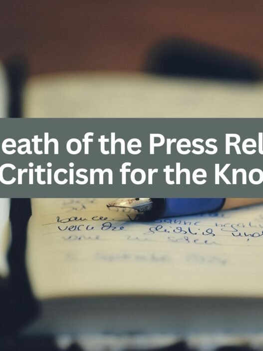 The Death of the Press Release Writing Art Criticism for the Knowledge Age