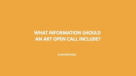 What Information Should an Art Open Call Include