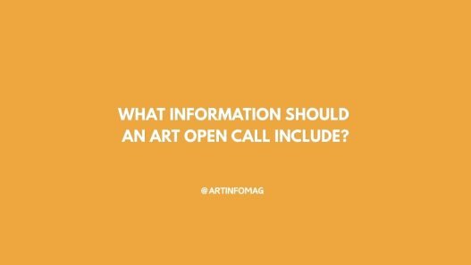 What Information Should an Art Open Call Include?